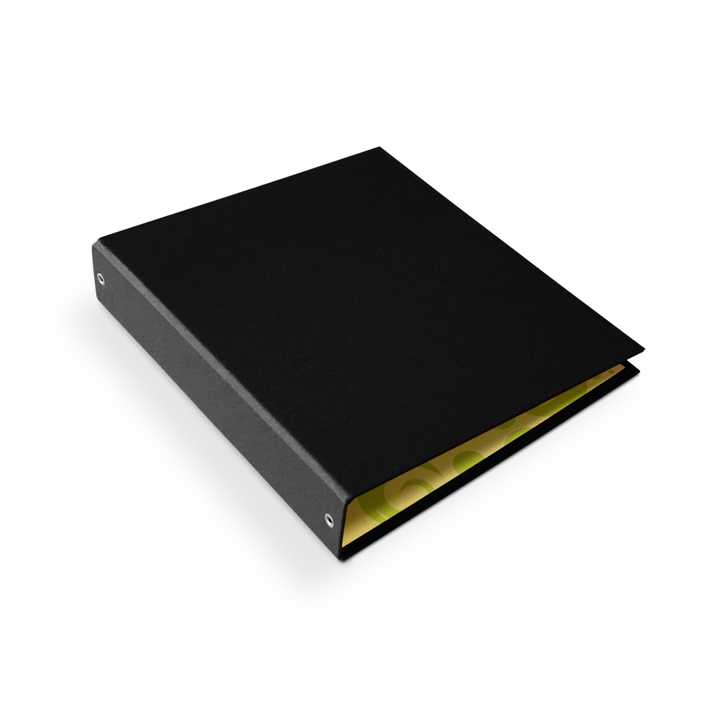 Carpeta 3 anillos forrada N°3 negra, lomo de 40mm.