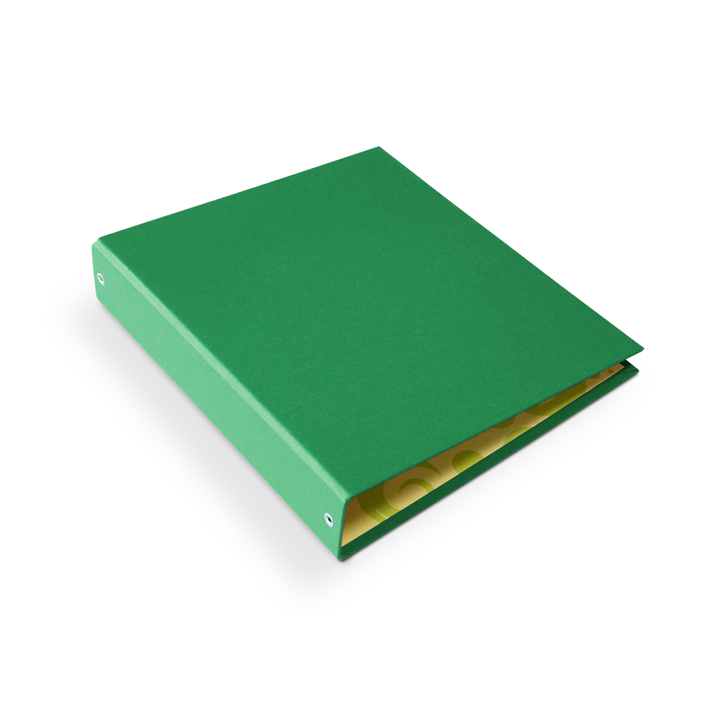 Carpeta 3 anillos forrada N°3 verde, lomo de 40mm.