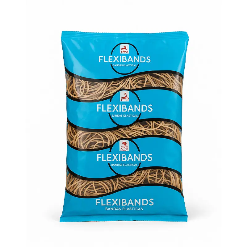 Bandas elásticas  Flexibands de látex, 40mm. bolsa de 500g.