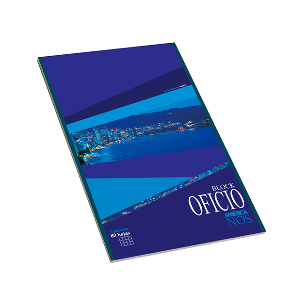 Block América Oficio, 80 hojas cuadriculadas