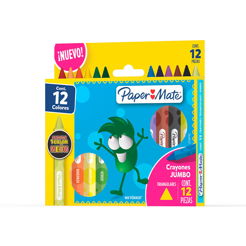 Crayones de cera gruesos Paper Mate Maxi de 12 colores
