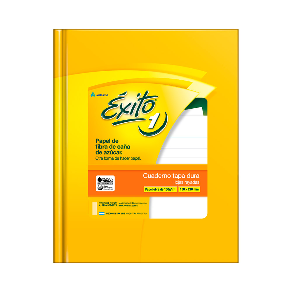 Cuaderno Éxito E1 Ecológico tapa cartón, 16x21cm. 200 hojas rayadas