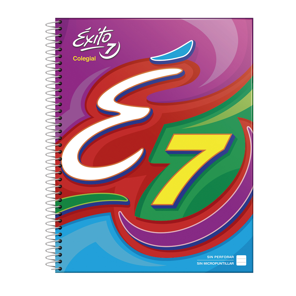 Cuaderno Éxito E7 espiralado Colegial tapa cartón, 21x27cm. 100 hojas rayadas