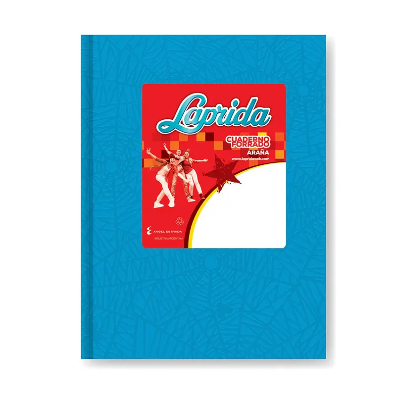 Cuaderno Laprida Araña celeste, 16x21cm. 50 hojas rayadas