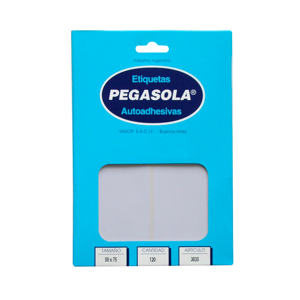 Etiquetas Pegasola 5.0 x 7.5cm. caja de 120 etiquetas