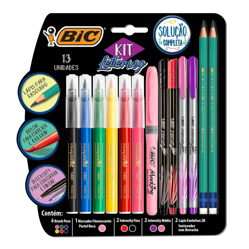 Kit Bic Lettering de 13 piezas