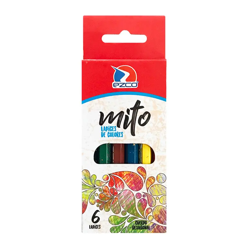 Lápices de colores Ezco cortos, de 6 colores