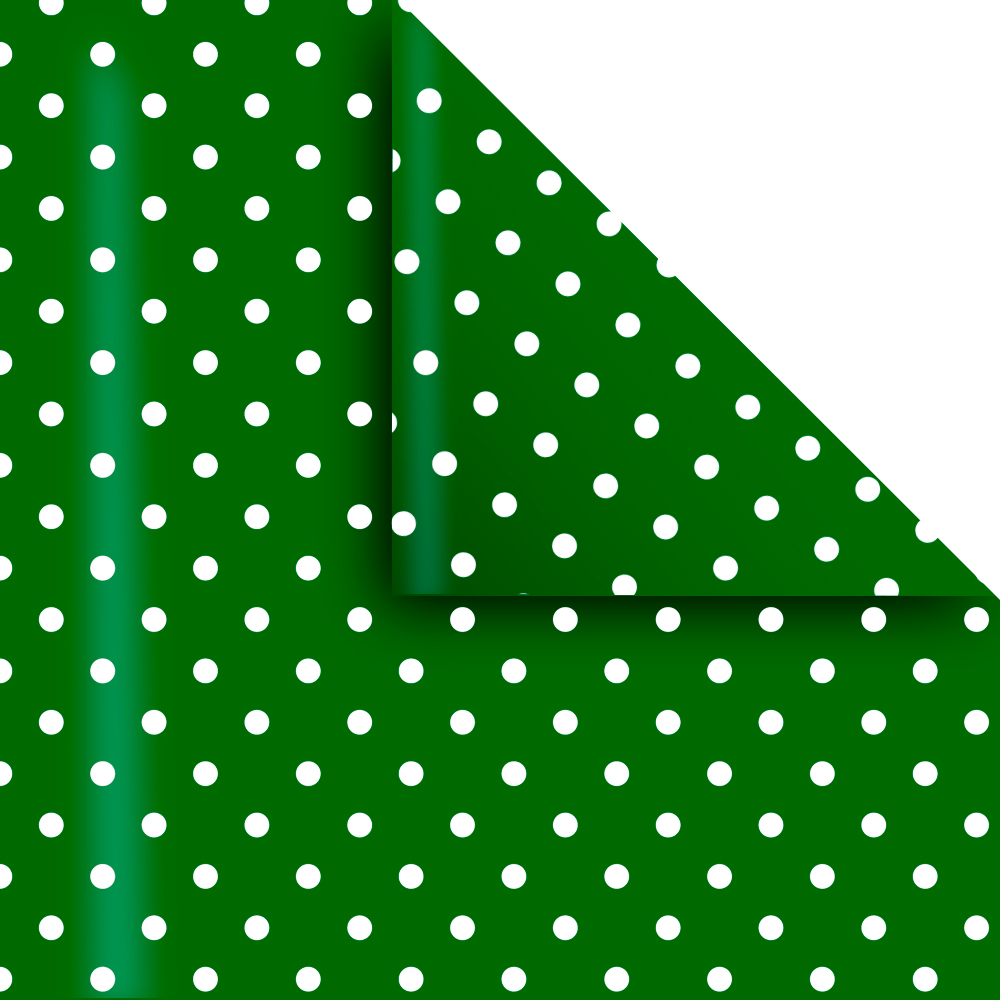 Papel Lunares plastificado verde, pack de 10 unidades