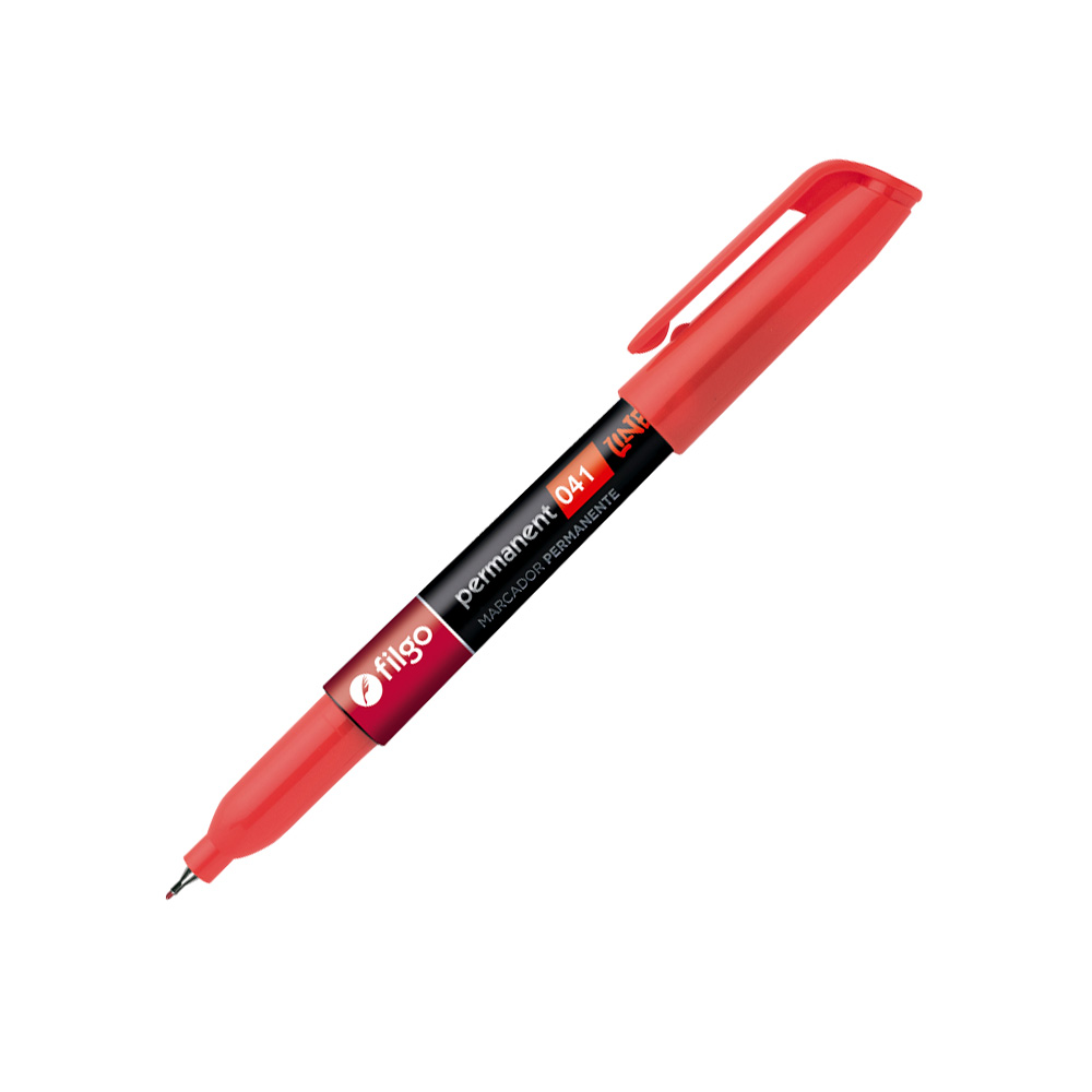 Marcador permanente de punta ultra fina 0.4mm. Filgo Permanent Marker 041 rojo