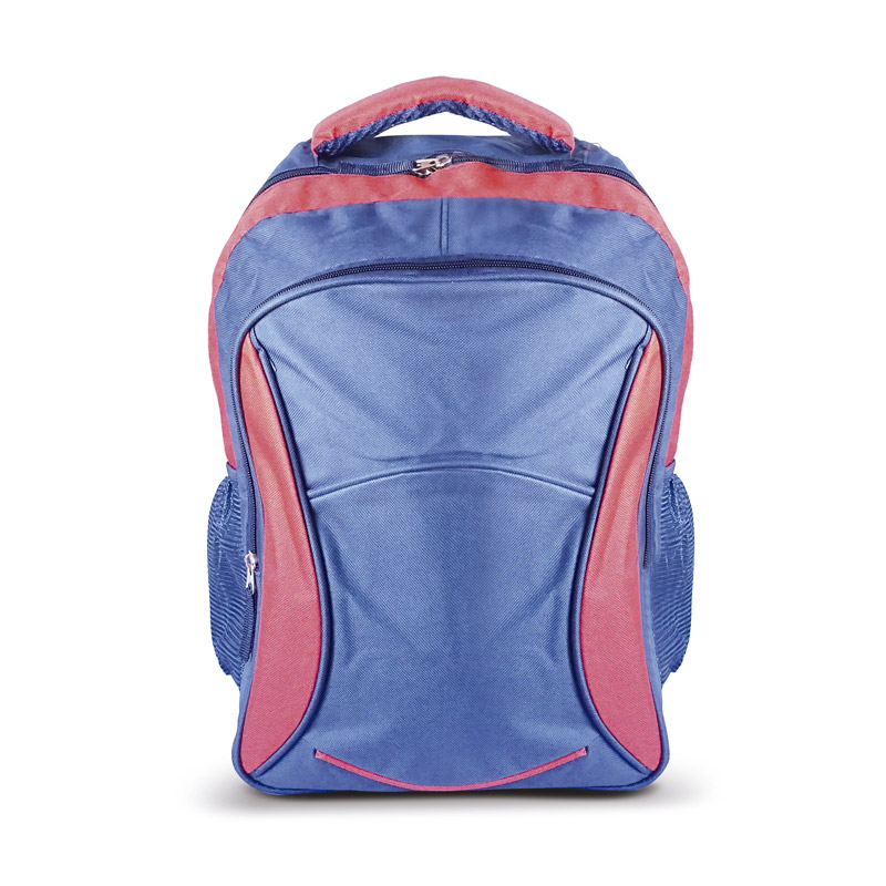 Mochila escolar RQ School lisa 17" azul y rojo