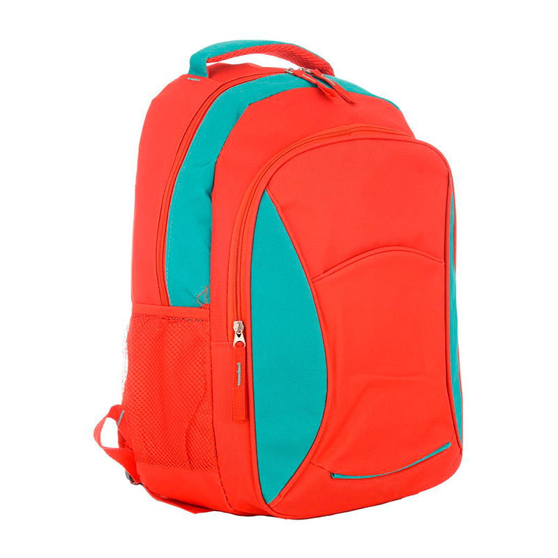 Mochila escolar RQ School lisa 17" roja y verde