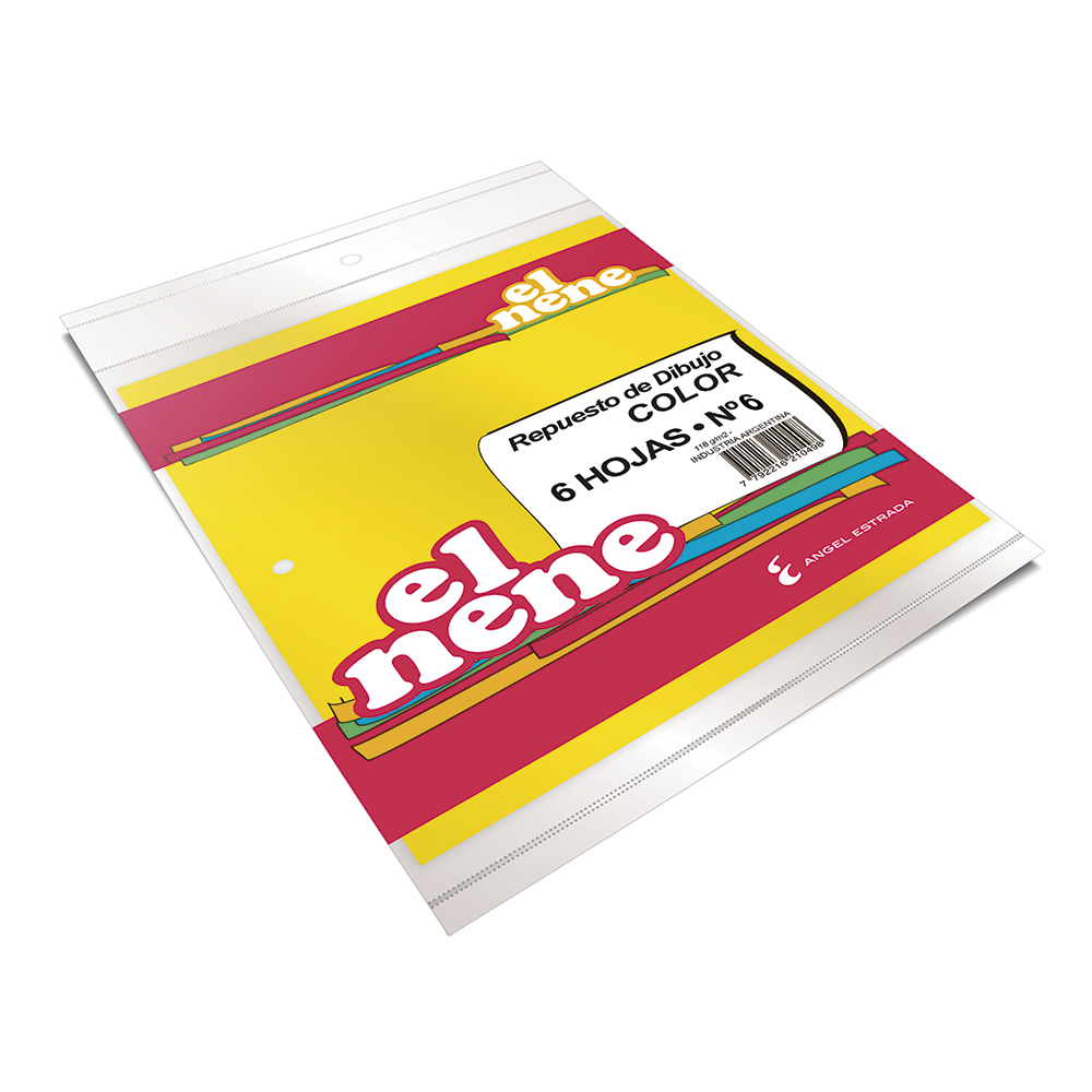 Repuesto de Dibujo El Nene N°6 color, 6 hojas