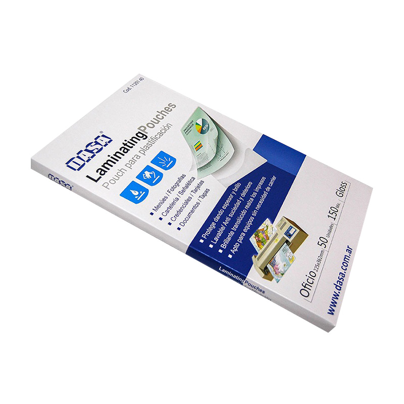 Sobre para plastificado de 150 micrones DASA  Oficio, 225 x 362mm.pack de 50 unidades