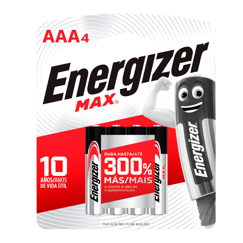 Pilas Energizer AAA, chica, blister de 4 unidades