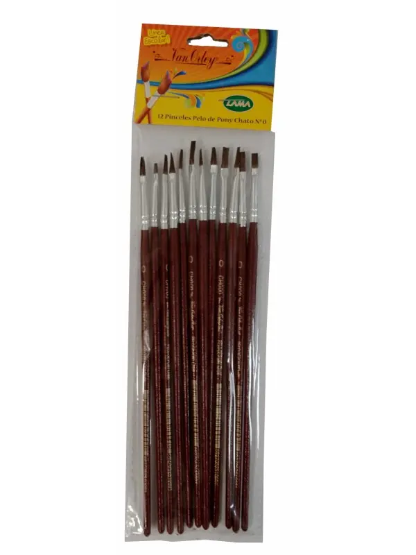 Pincel chato Van Orley N°  0, pack de 12 unidades