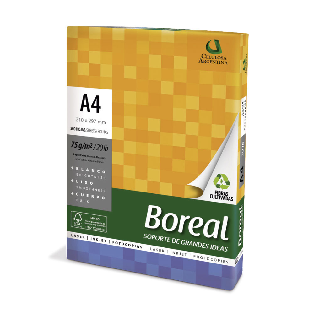 Resma Boreal A4, 75g.