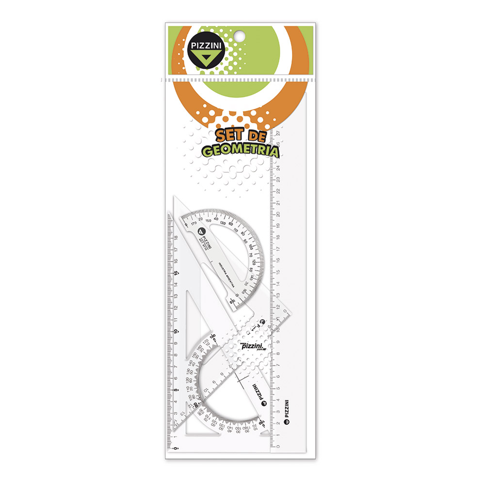 Set de Geometría de 4 piezas Pizzini 4130