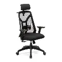 Sillón Tokio con Brazos + Cabezal + Perchero, negro 