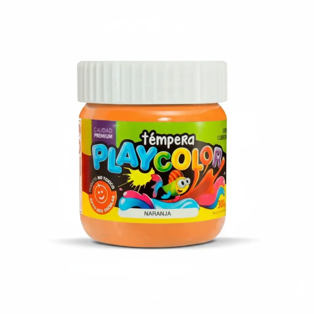 Témpera Playcolor,  250cc. Naranja