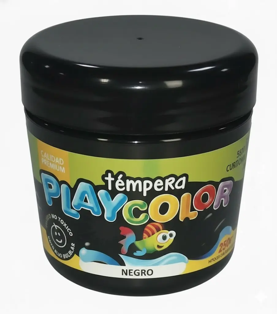Témpera Playcolor,  250cc. Negro