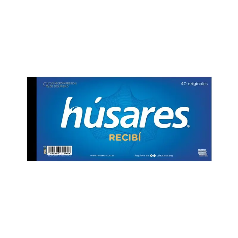 Talonario Recibi Chico 1902 Húsares, 8,5 x 21,5 cm. 50 hojas