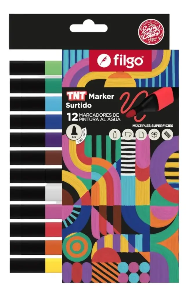 Marcador de Pintura al Agua 3.0mm Filgo Estuche x 12 Surtido