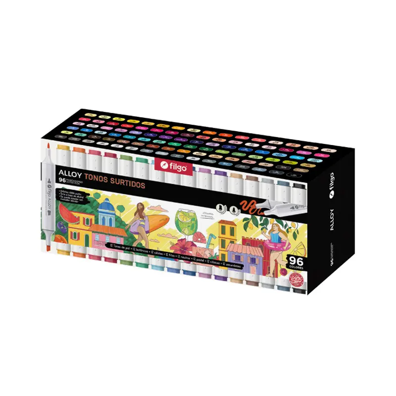 Marcador Doble Punta Filgo Alloy, 96 colores 