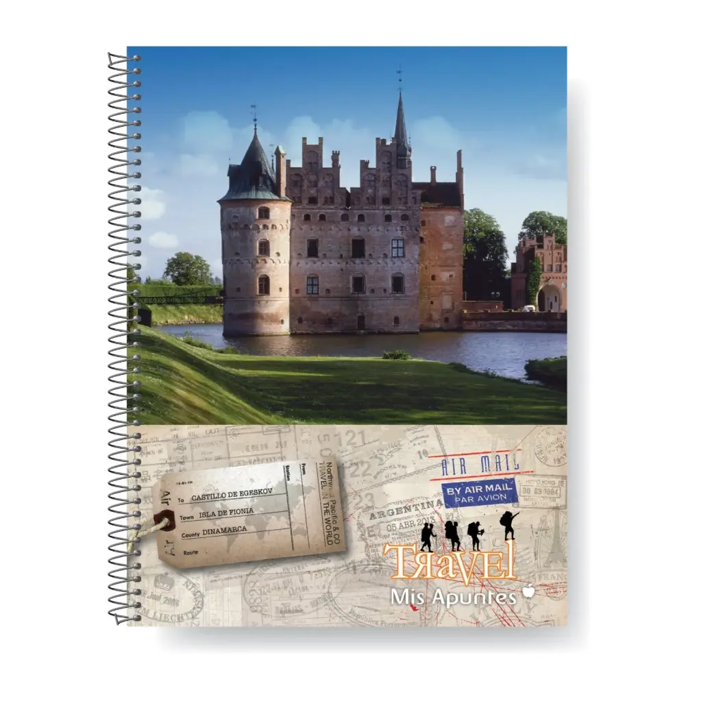 Cuaderno Mis Apuntes espiralado, 22 x 29cm. 80 hojas cuadriculado