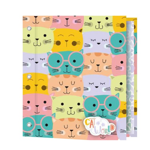 [CARPREXN3CAT] Carpeta N°3 dos tapas para aros Rexon Cat World