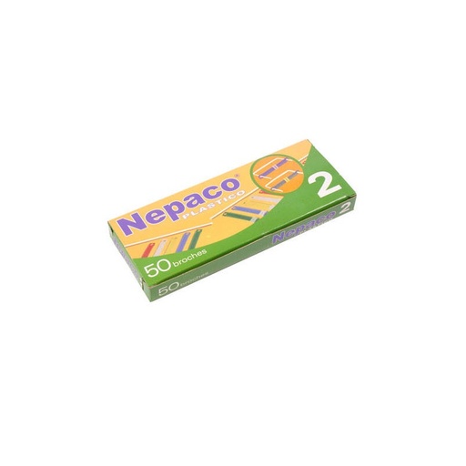 [NEPACOPLAX50] Broches para carpeta Nepaco, plásticos  color, caja de 50 unidades