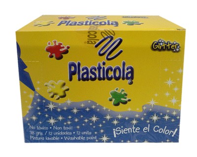 [PLASTBRTUR12] Adhesivo brillo Plasticola turquesa, 38g. pack de 12 unidades