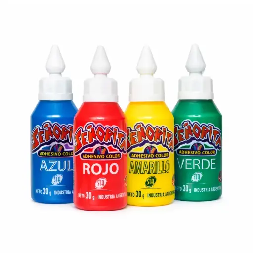 [STAADCOLX12] Adhesivo Color Señorita Surtido, 30g. pack de 12 unidades