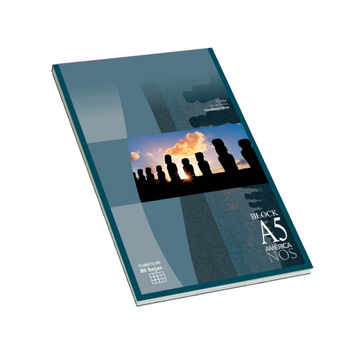 [AMERBKA580C] Block América A5, 80 hojas cuadriculadas