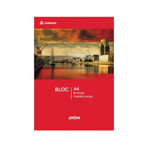 [AVONBKA480C] Block Avon A4, 80 hojas cuadriculadas perforadas