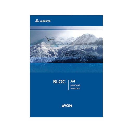 [AVONBKA480R] Block Avon A4, 80 hojas rayadas perforadas