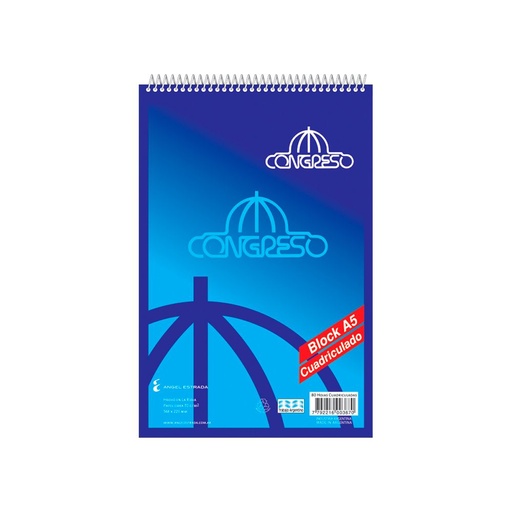 [CONGRESOA5C] Block Congreso, espiralado A5, 80 hojas cuadriculadas
