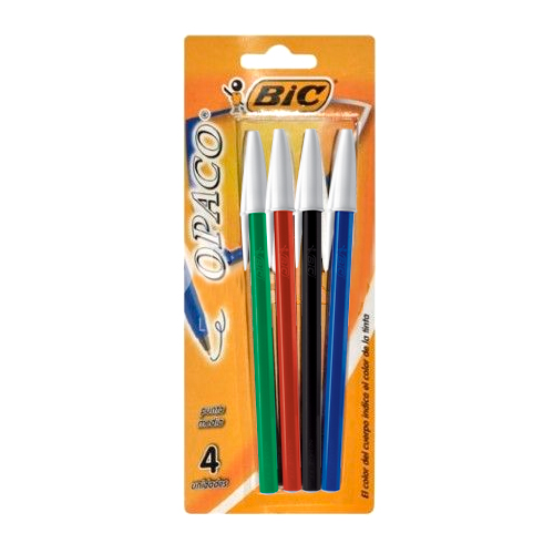 [BICOP1MMX4] Bolígrafo Bic Opaco, blister de 4 colores