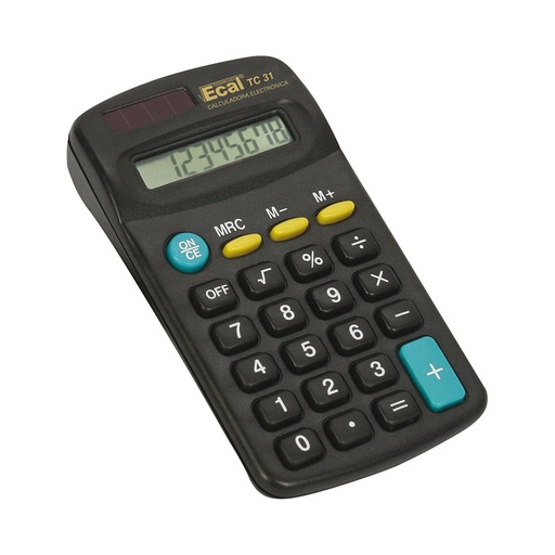 [ECALTC031] Calculadora Ecal TC-31 Bolsillo Med.113x64x20mm. 8Díg.