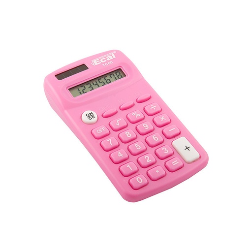 [ECALTC60ROSA] Calculadora TC-60 Rosa Bolsillo Med.113x64x20mm. 8Díg.