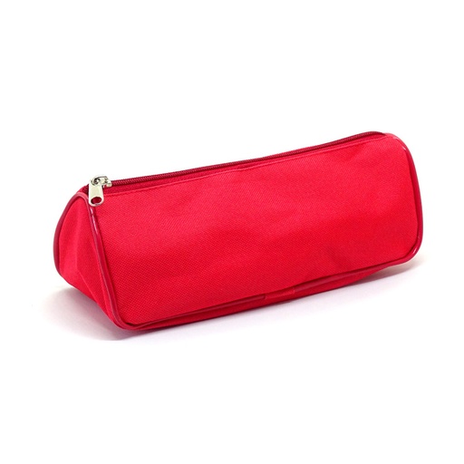 [CANO1CBANARO] Cartuchera de tela cordura de 1 cierre tipo bananita roja