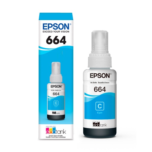 [EPSBOTT664CY] Botella de Tinta Original Epson T664220-AL Cyan