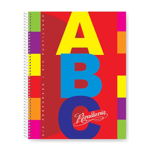 [ABC212760CU] Cuaderno Rivadavia ABC espiralado tapa cartón, 21x27cm. 60 hojas cuadriculadas
