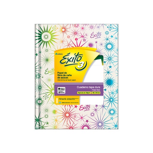 [EXITO3TCLISO] Cuaderno Éxito E3 tapa Cartón, 19x24cm. 48 hojas lisas