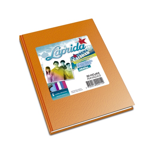 [LAPRIDANA50R] Cuaderno Laprida Araña naranja, 16x21cm. 50 hojas rayadas