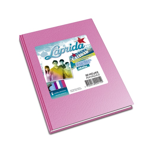 [LAPRIDARS50R] Cuaderno Laprida Araña rosa, 16x21cm. 50 hojas rayadas