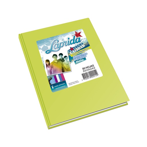 [LAPRIDAVM50R] Cuaderno Laprida Araña verde manazana, 16x21cm. 50 hojas rayadas