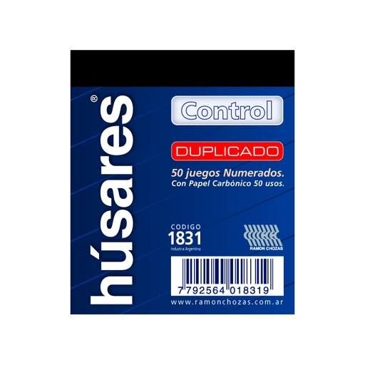 [HUSARES1831] Talonario control duplicado 1831 Húsares, 7.5 x 9cm. (D)