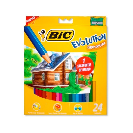 [BICEVOL24L] Lápices de colores Bic Evolution largos, de 24 colores
