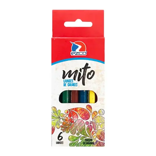 [EZCOPINT6C] Lápices de colores Ezco cortos, de 6 colores