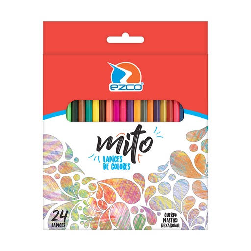 [MITOPINT24L] Lápices de colores Ezco Mito largos, de 24 colores